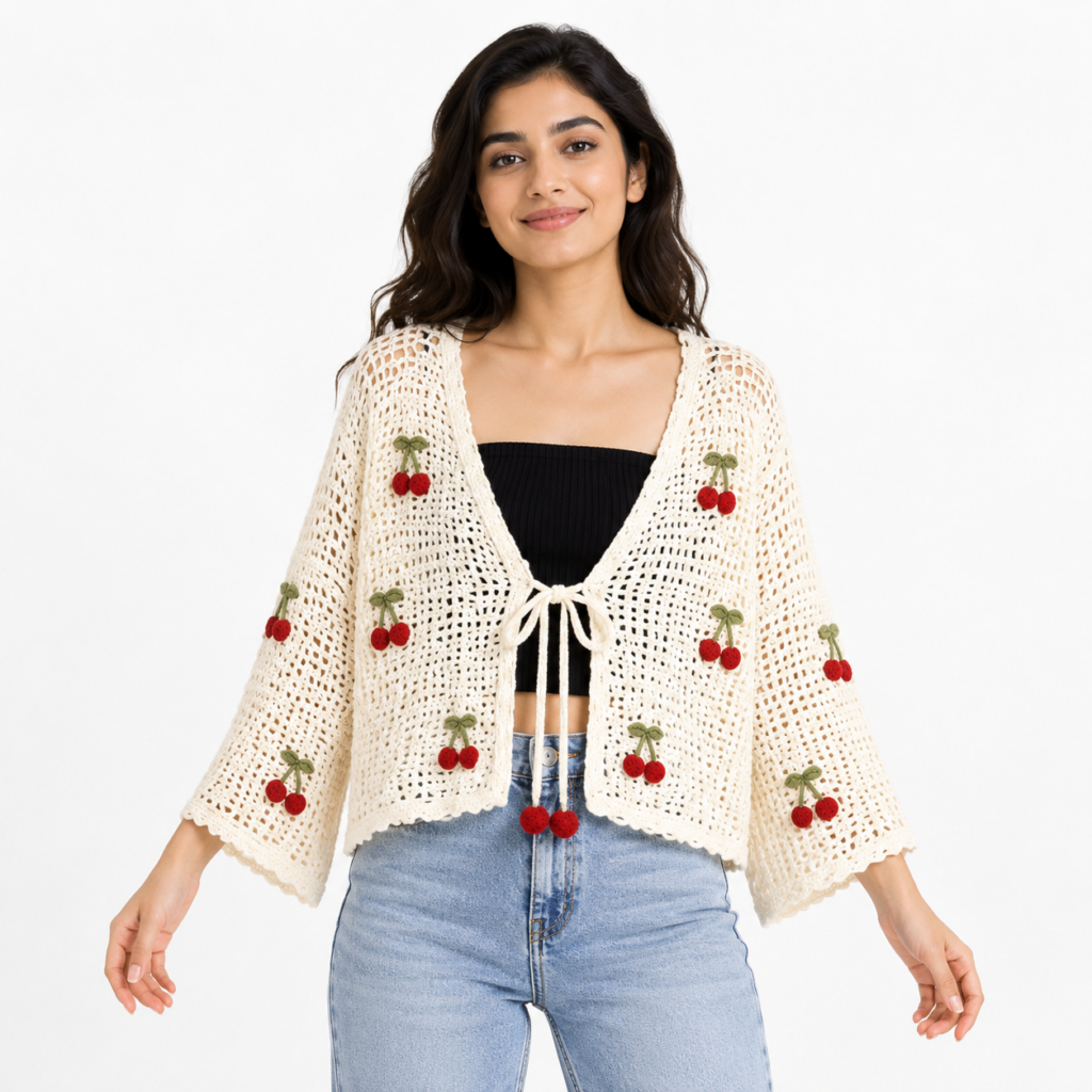 Sija - Crochet Summer bow Style Cardigan