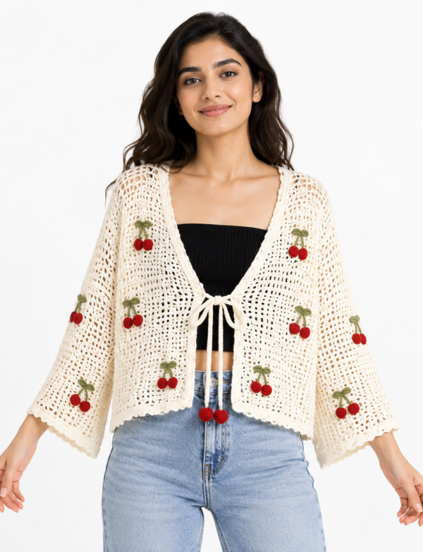 Sija - Crochet Summer bow Style Cardigan