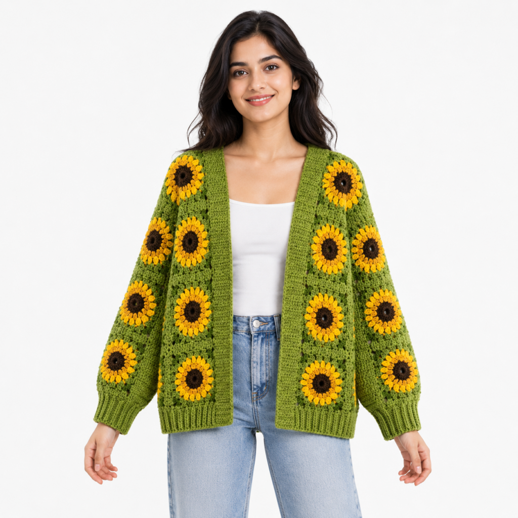 Sija - Crochet customised Granny Square Cardigan